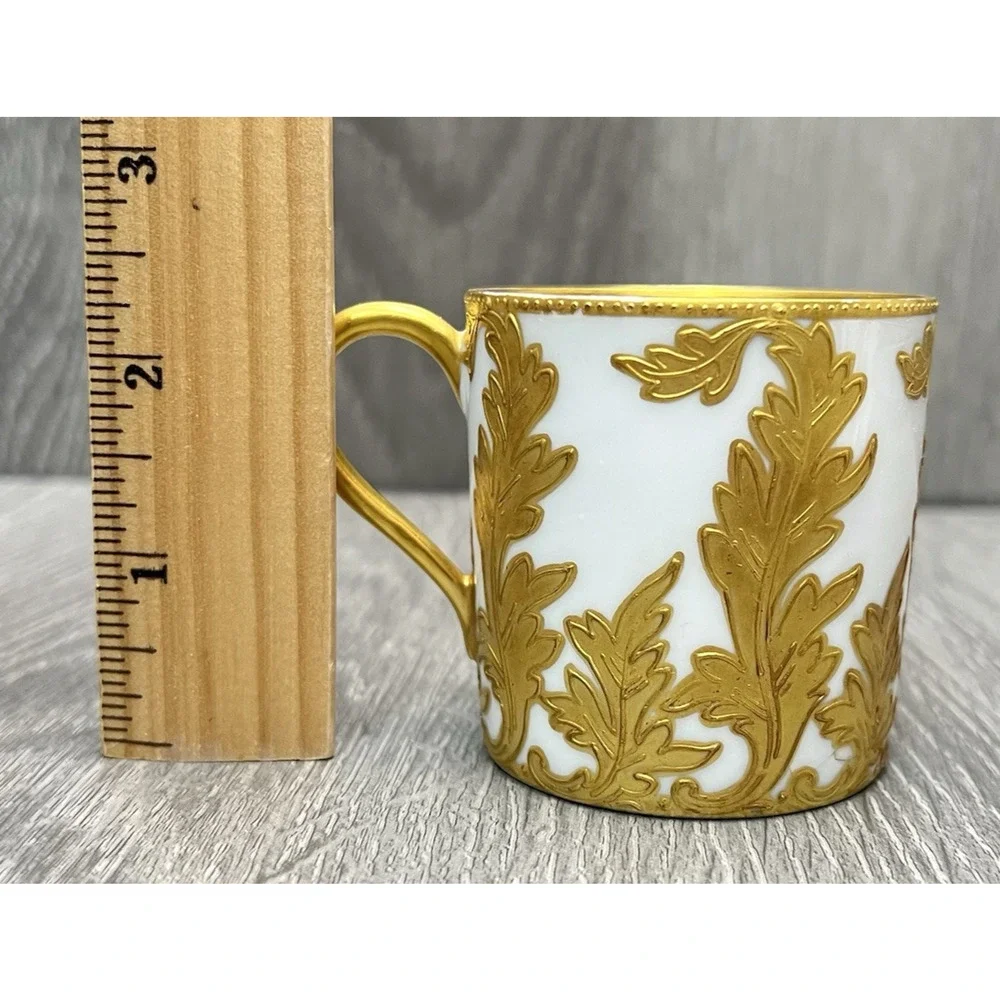 Limoges France Raphael Weill & Co San Francisco Gold Leaves Teacup & Saucer READ